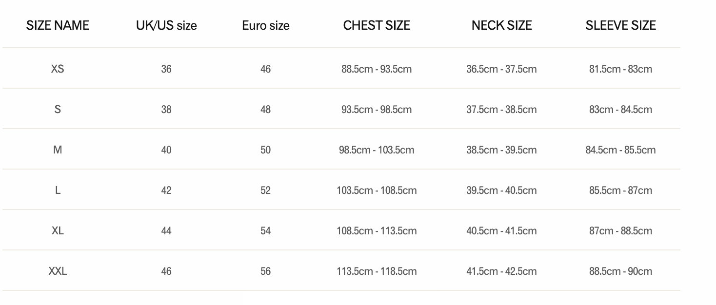 Sizing Chart