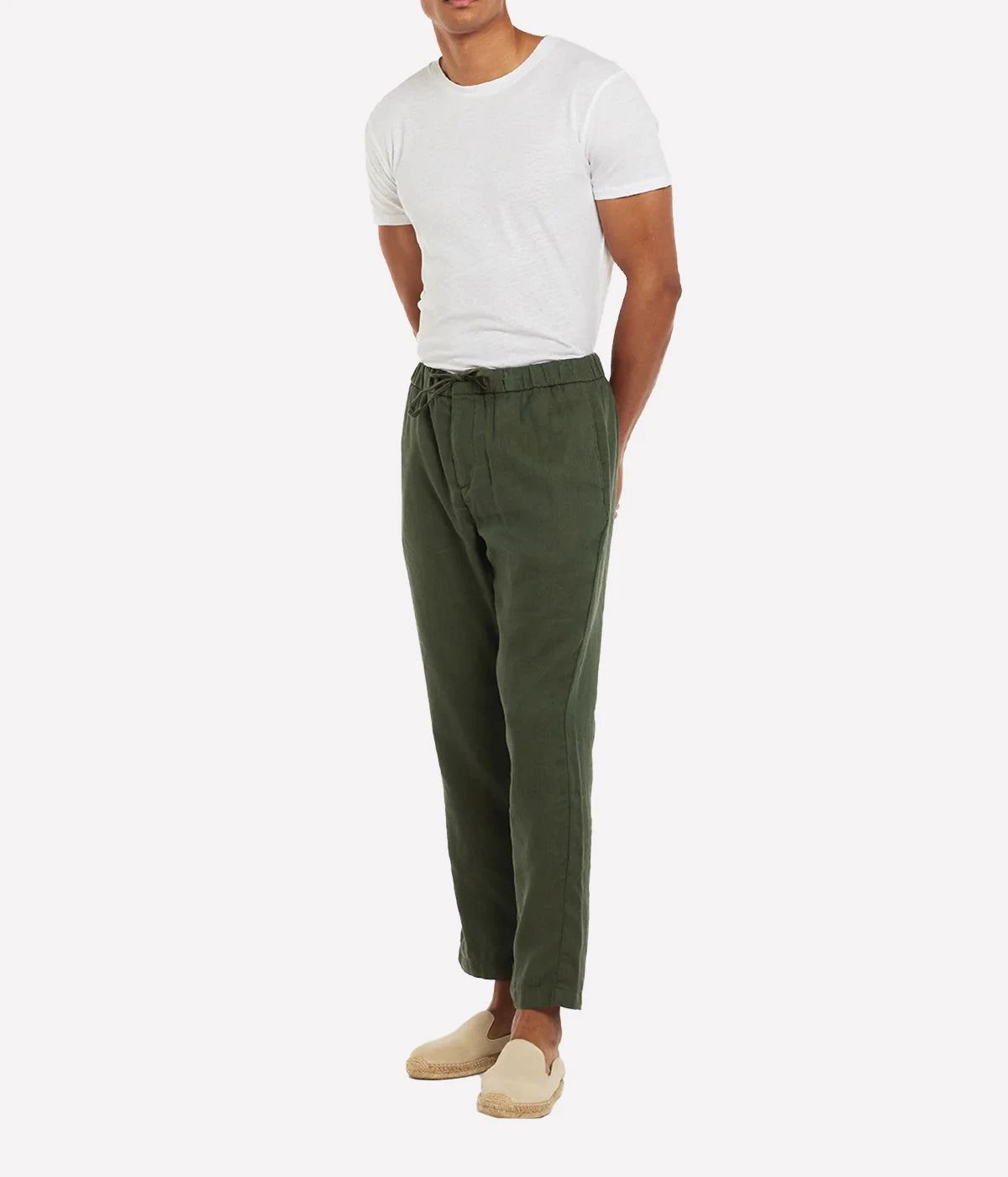 *FINAL SALE* Oscar Linen Chinos in Vineyard Green