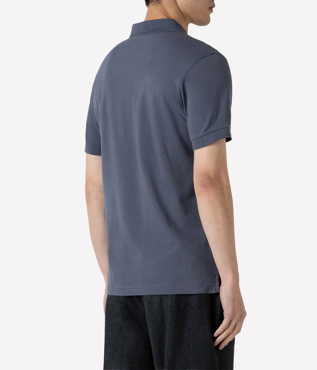 Pique Polo Shirt in Slate Blue