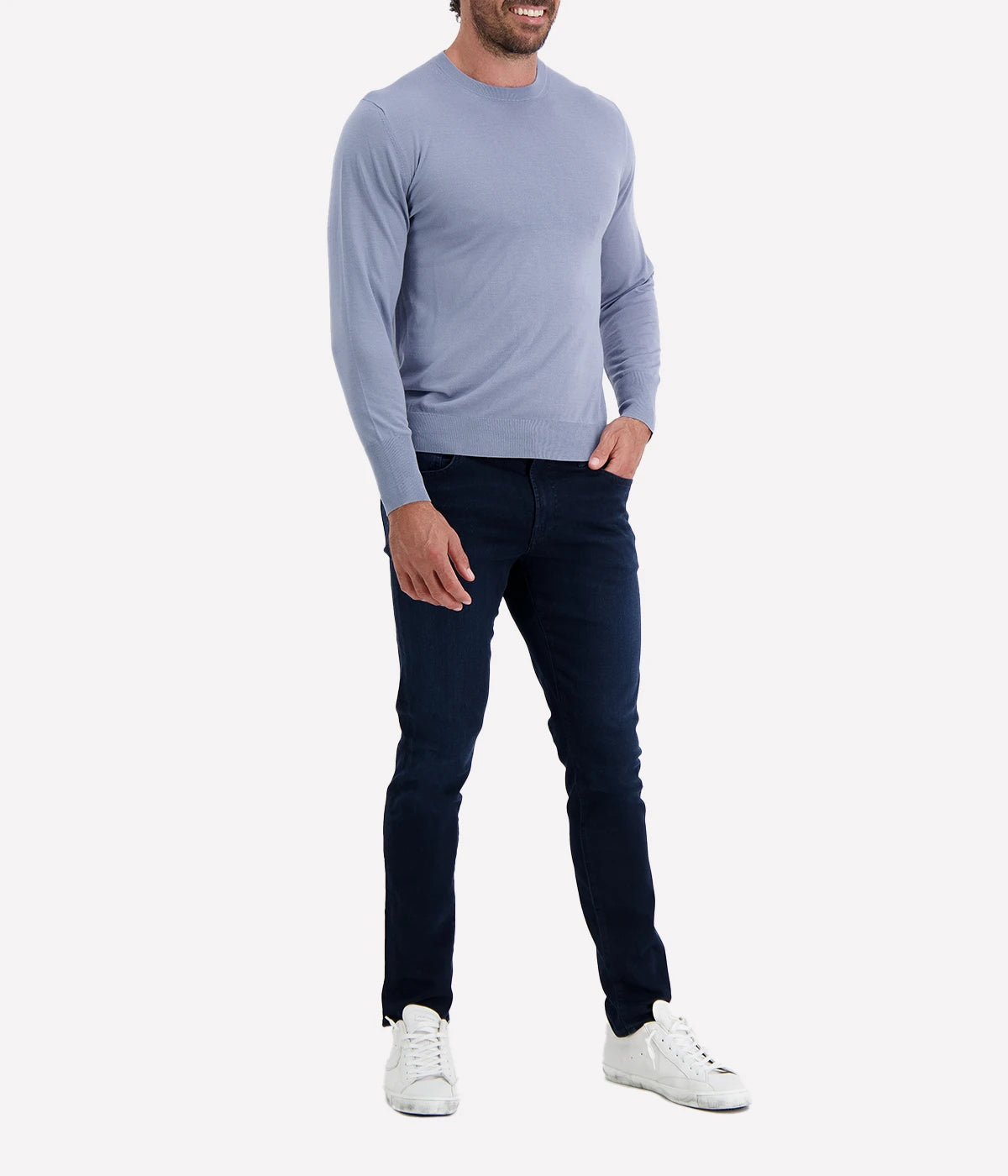 Eleventy Round Neck Sweater in a luxurious silk and wool blend, featuring a ribbed crew neck, fitted cuffs, and hem. Soft, lightweight, and effortlessly refined for both polished and casual styling.