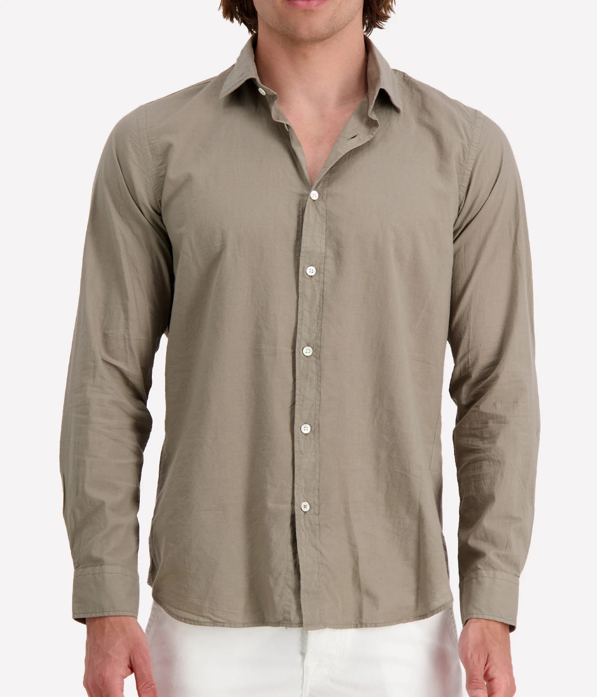 Sammy Pat Men Woven Shirt in Olive