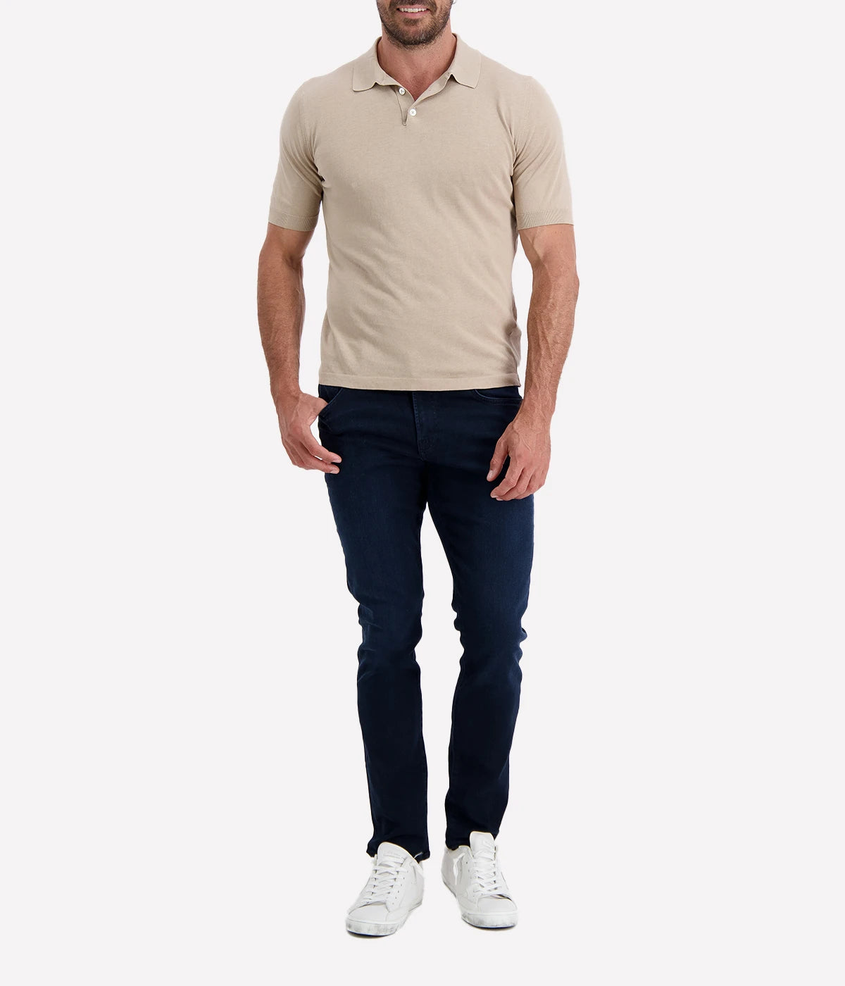 Eleventy Short Sleeve Polo in cotton crepe with mother-of-pearl buttons, featuring an 18-gauge finesse and a regular fit. A luxurious and versatile wardrobe staple for any occasion.