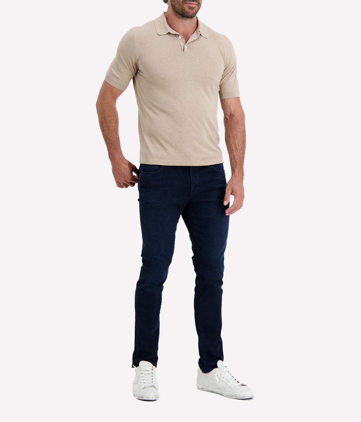 Eleventy Short Sleeve Polo in cotton crepe with mother-of-pearl buttons, featuring an 18-gauge finesse and a regular fit. A luxurious and versatile wardrobe staple for any occasion.