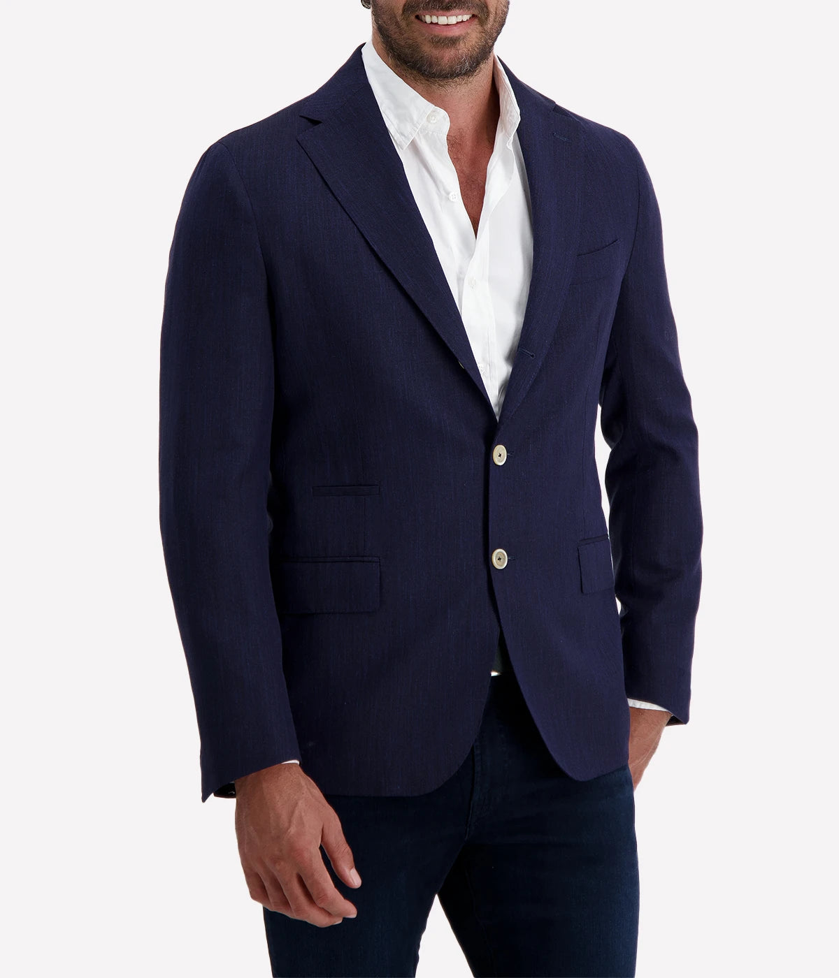 Eleventy Single Breasted Suit Jacket in Blue, crafted from lightweight linen for effortless sophistication. Made in Italy, this tailored blazer is perfect for smart-casual occasions, keeping you stylish and comfortable. Pair with chinos or denim for versatile looks.