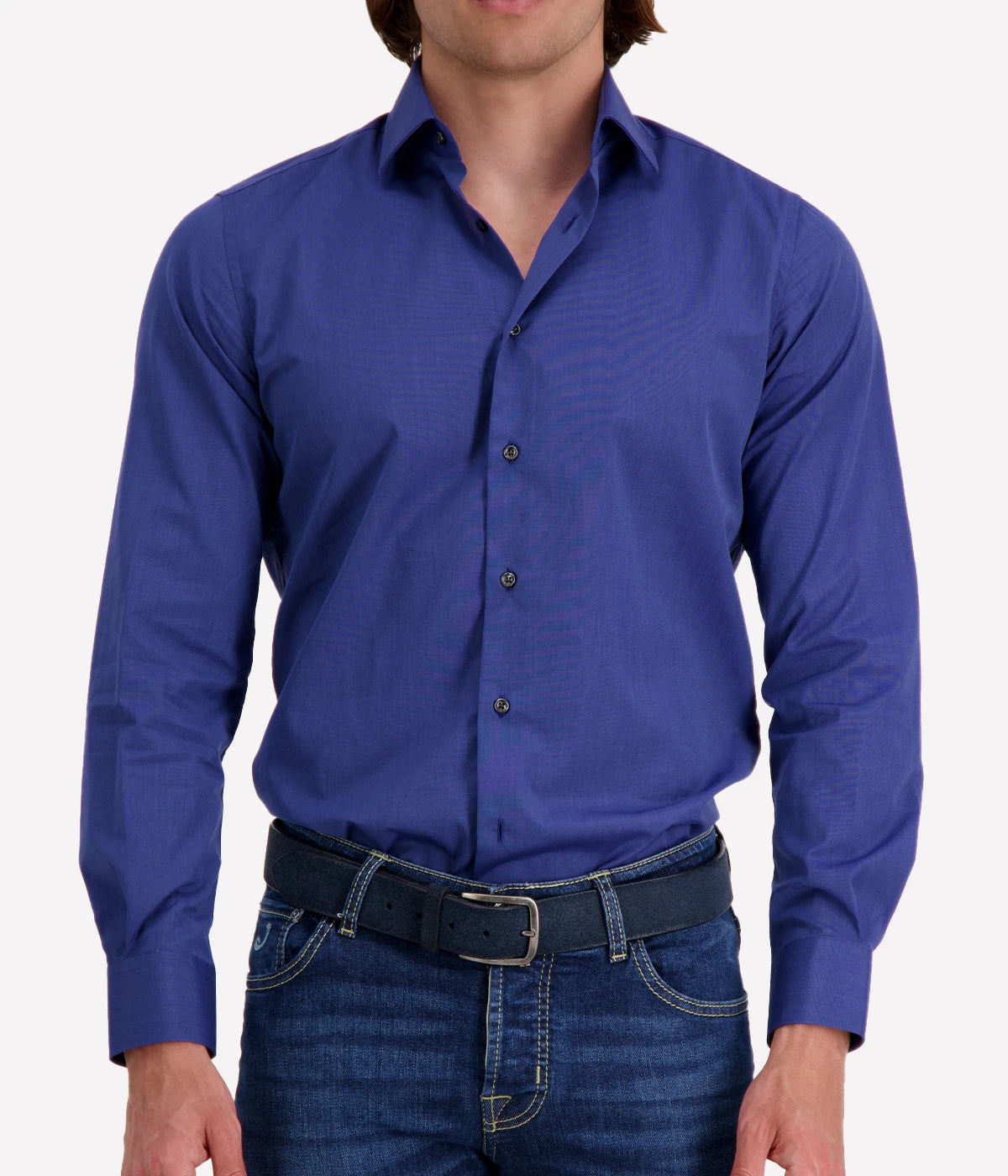 Slim Fit Business Shirt in Navy Blue