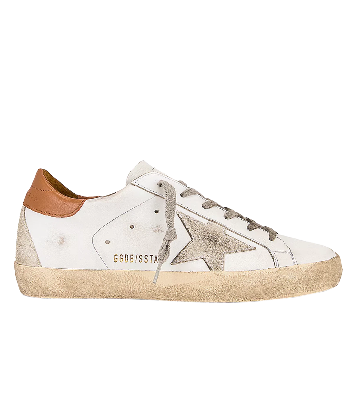 Super-Star Leather Upper in White, Ice & Light Brown