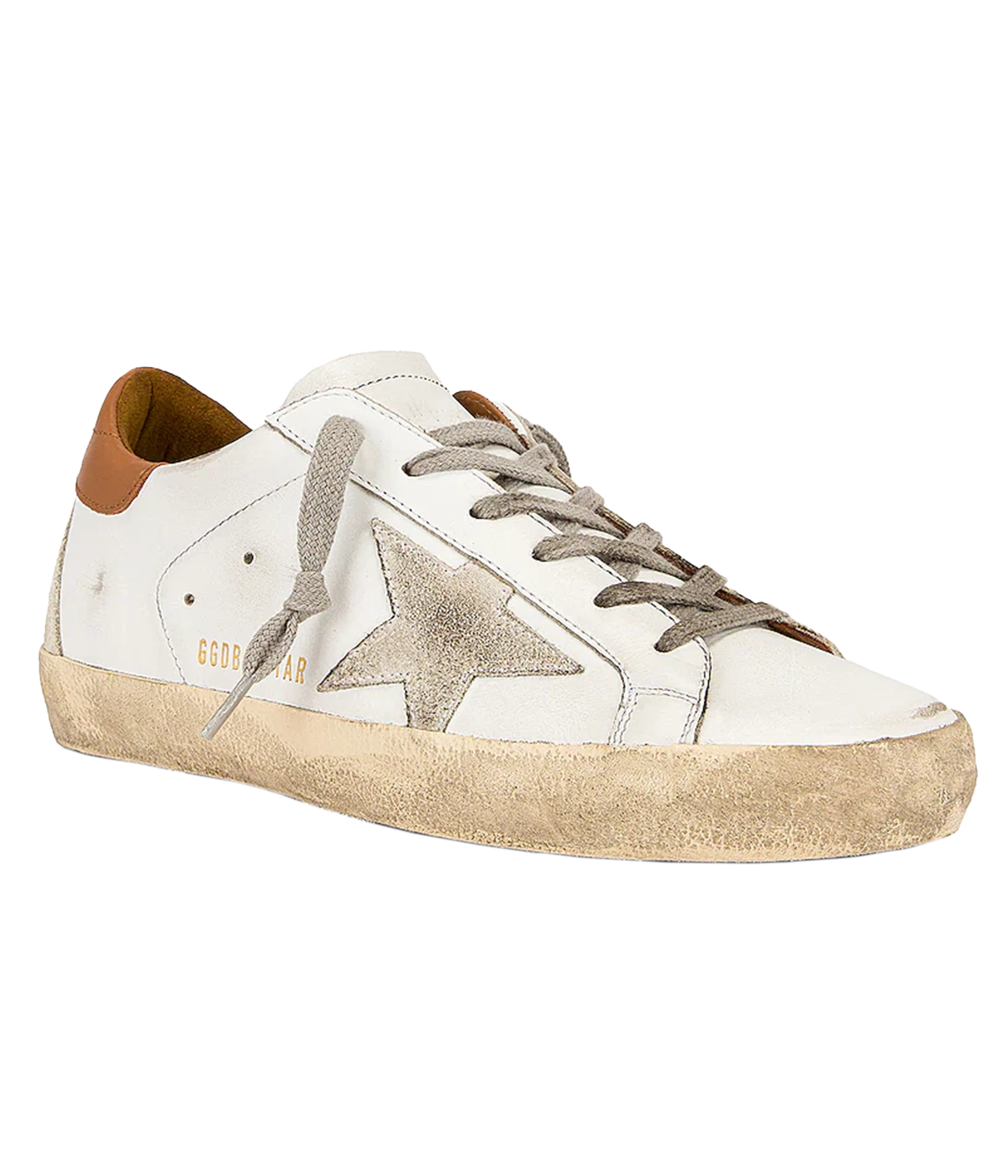 Super-Star Leather Upper in White, Ice & Light Brown