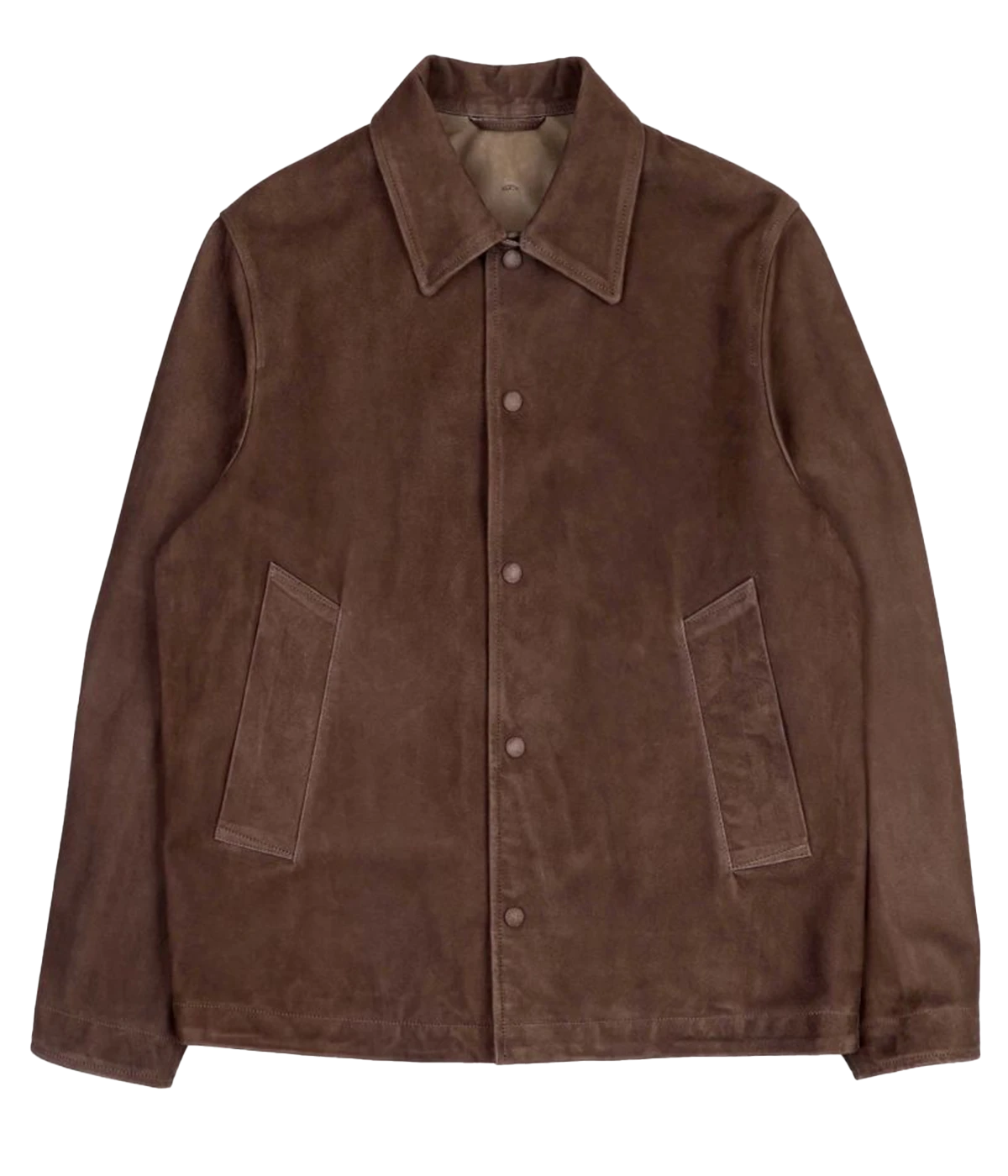 Coach jacket in lamb suede with a shortened body for a modern fit, made in Italy.