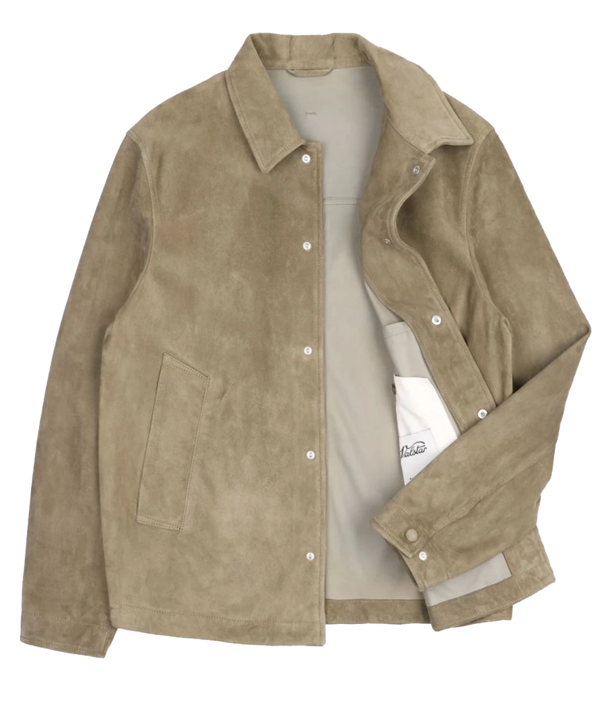 Coach jacket in lamb suede with a shortened body for a modern fit, made in Italy.