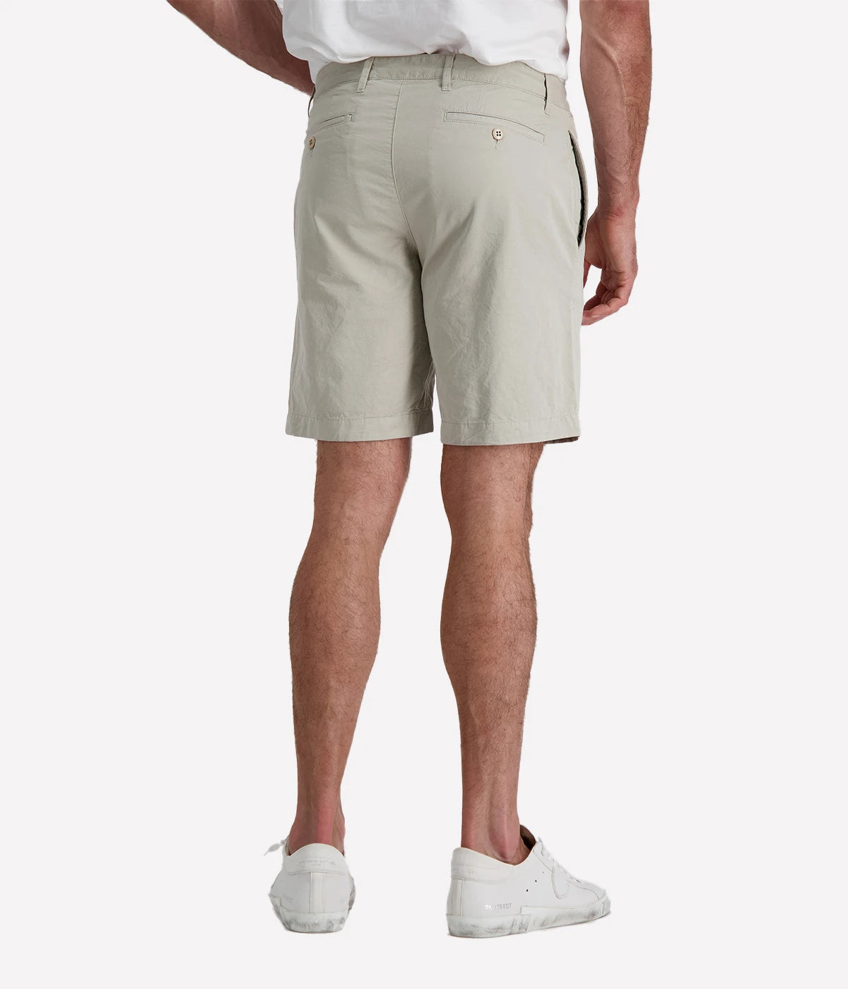 Hartford Texas Woven Shorts in Pebble, 100% cotton chino shorts with zip fly, belt loops, and five-pocket design. Lightweight, breathable, and perfect for summer style. Machine washable.