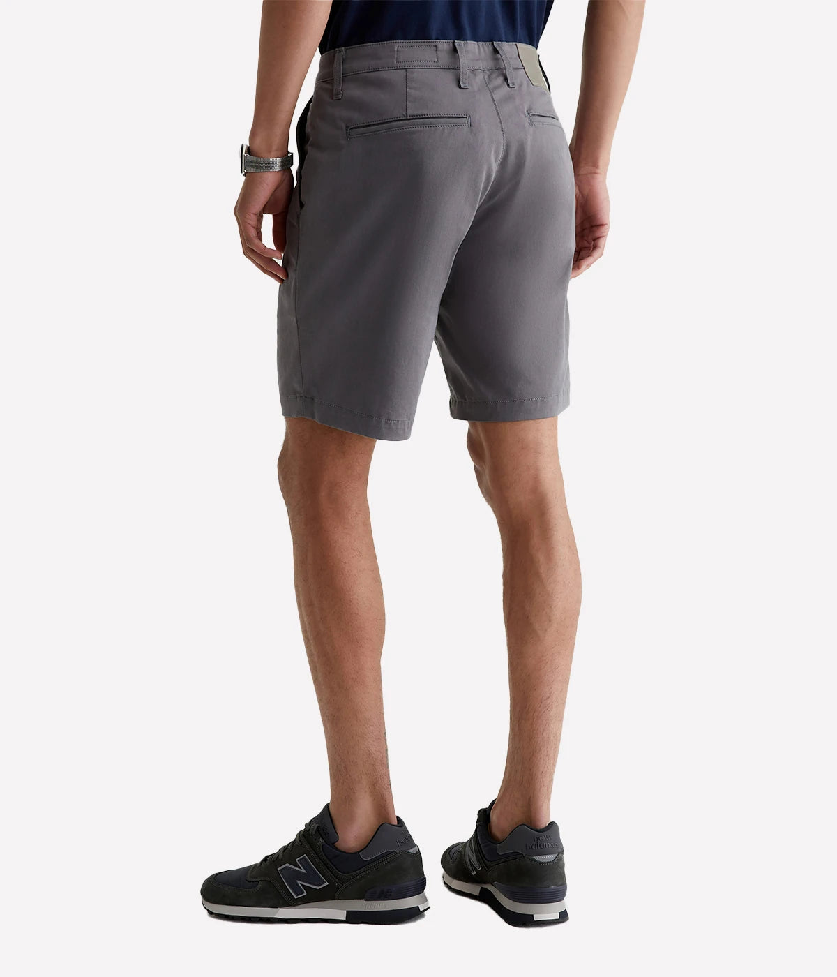 Back view of the AG Wanderer Shorts for men, featuring tailored back pockets and a streamlined, polished silhouette.