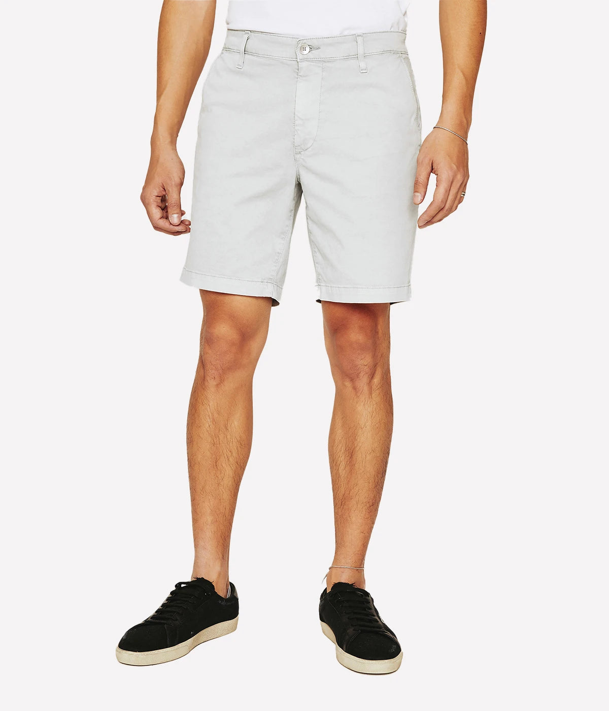 Front view of the AG Wanderer Shorts for men, showcasing a clean trouser-inspired design with a slim fit and slightly tapered legs.