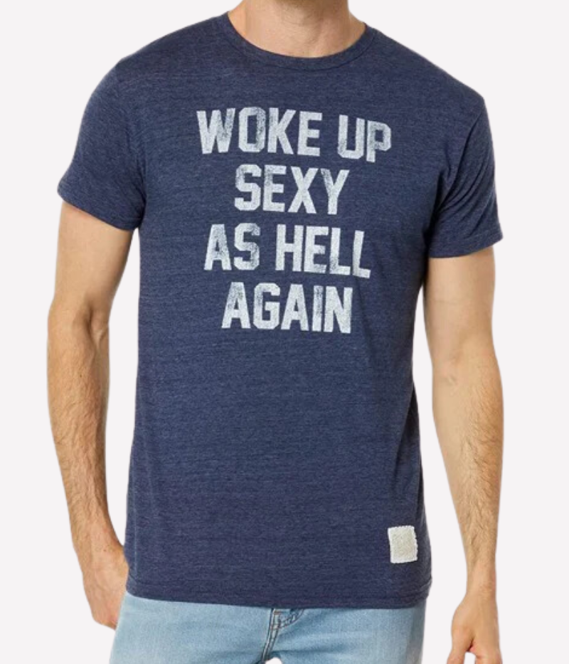 Woke Up Sexy Tee in Navy