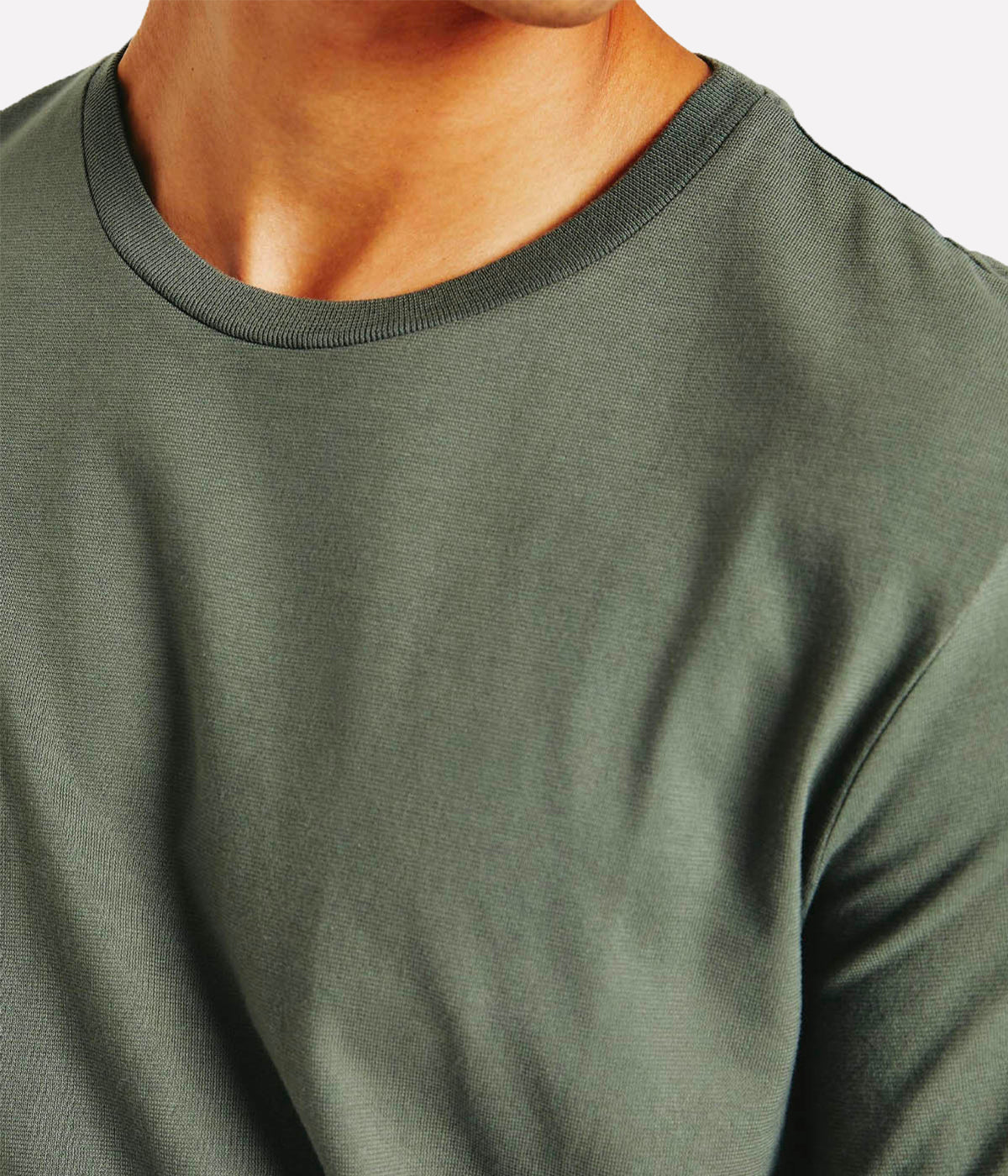 A close-up of the AG Bryce Crew Neck T-Shirt's 100% cotton fabric, showing its soft texture and high-quality construction.